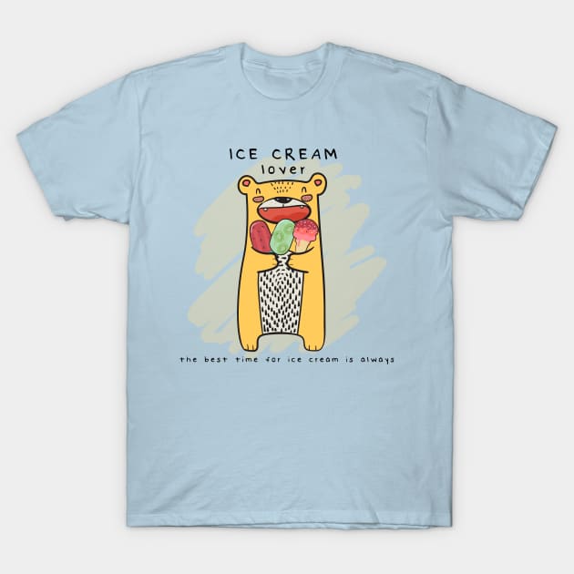 Ice Cream Lover T-Shirt by Norzeatic